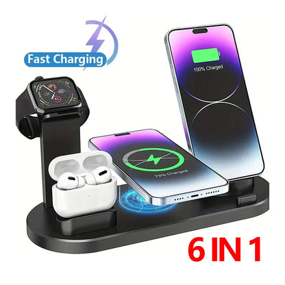 6 In 1 Wireless Charging Dock Station