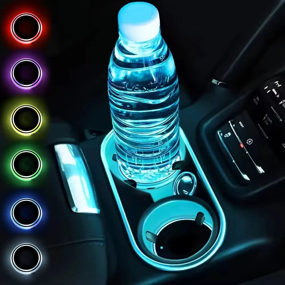 7 Colors LED Car Coasters Cup Holder